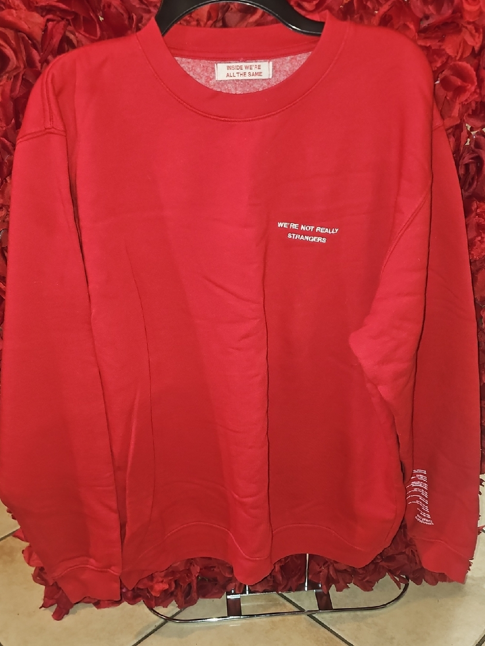 We're Not Really Strangers Red Crewneck Sweatshirt Size 2X